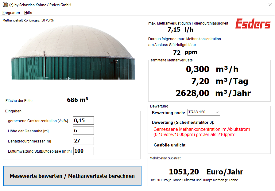 Biogasanlagen – Messung des Abluftstroms (Querluftüberwachung) mit OLLI